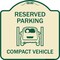 Signmission Reserved Parking Compact Vehicle Heavy-Gauge Aluminum Architectural Sign, 18" x 18", TG-1818-23137 A-DES-TG-1818-23137 - alternate 1